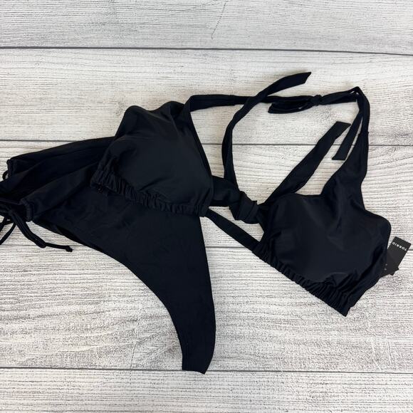 Torrid Plus Size Black Matching Bikini String Top & Cheeky Bottoms Size 4X - Picture 1 of 13